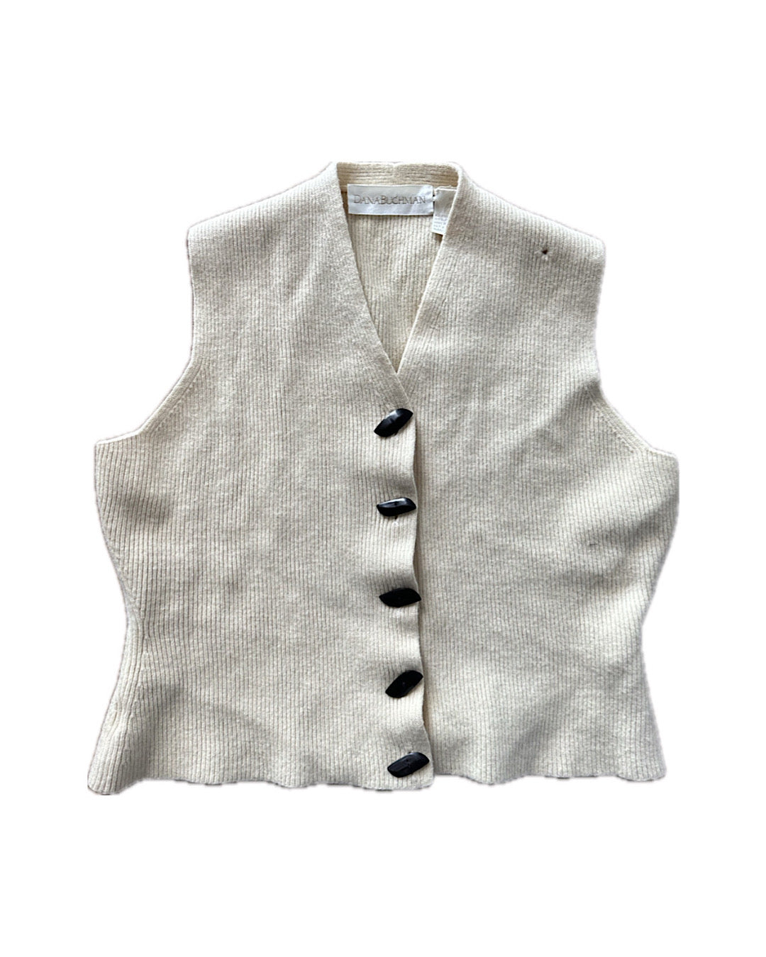 Vintage 2000s cream wool vest