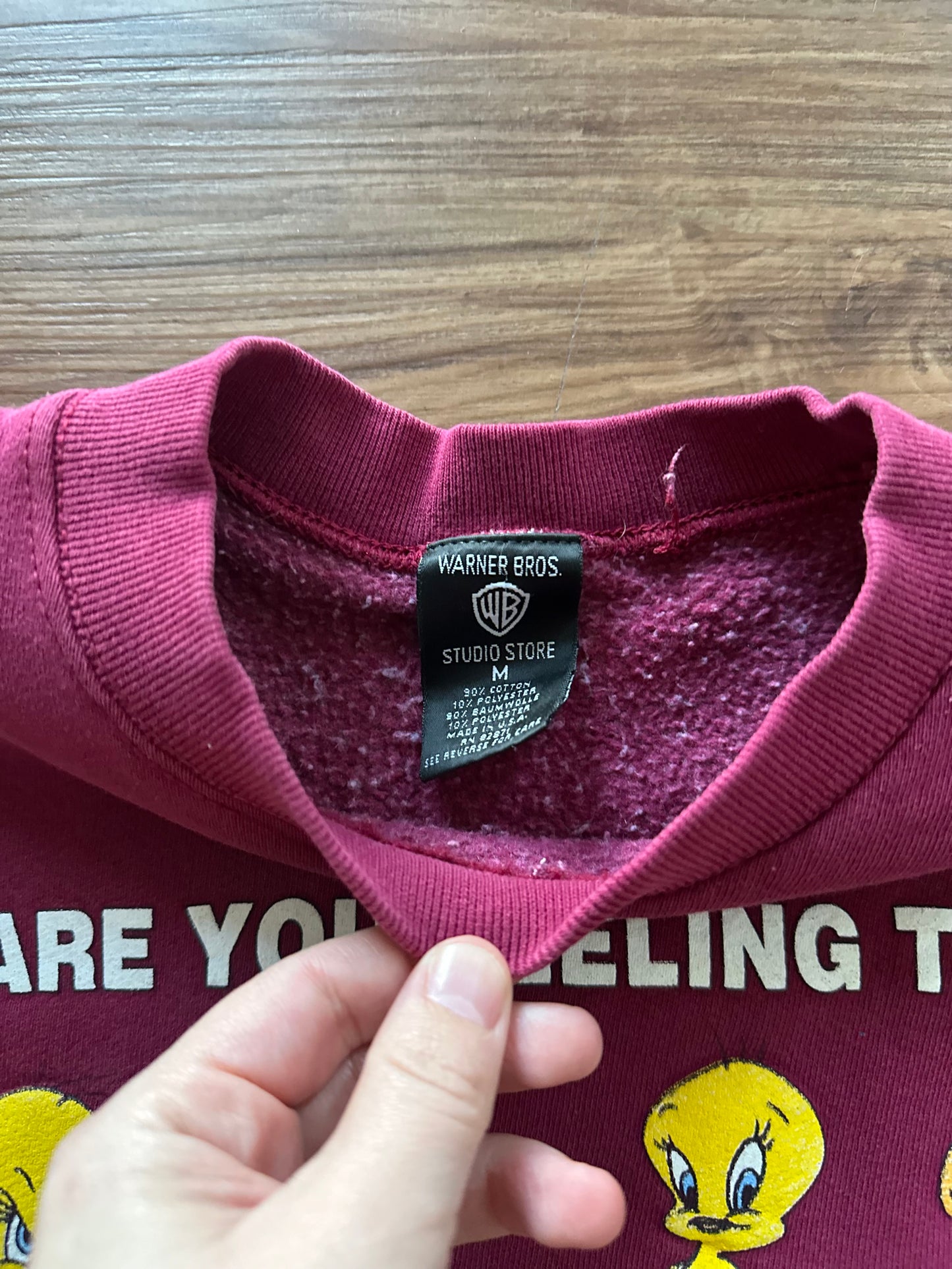 Vintage 90s Tweety burgundy sweatshirt