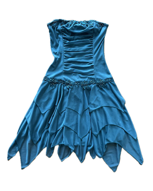 Vintage 2000 teal blue tube fairy dress