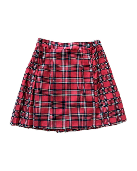 Vintage 90s red Plaid high waisted skirt