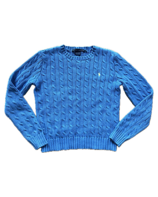 Vintage 2000s bright blue, Ralph Lauren knit sweater