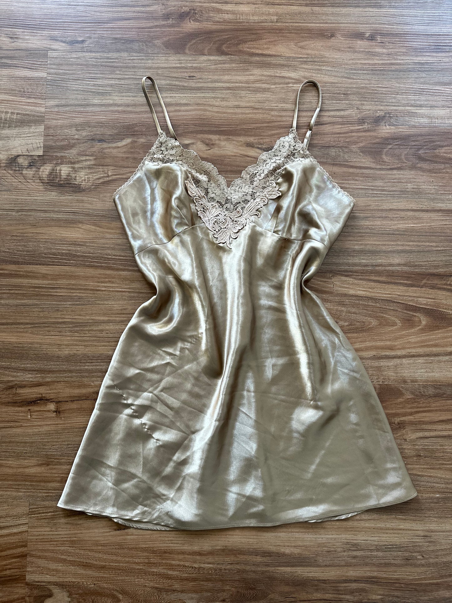 Vintage 90s VS gold slip dress