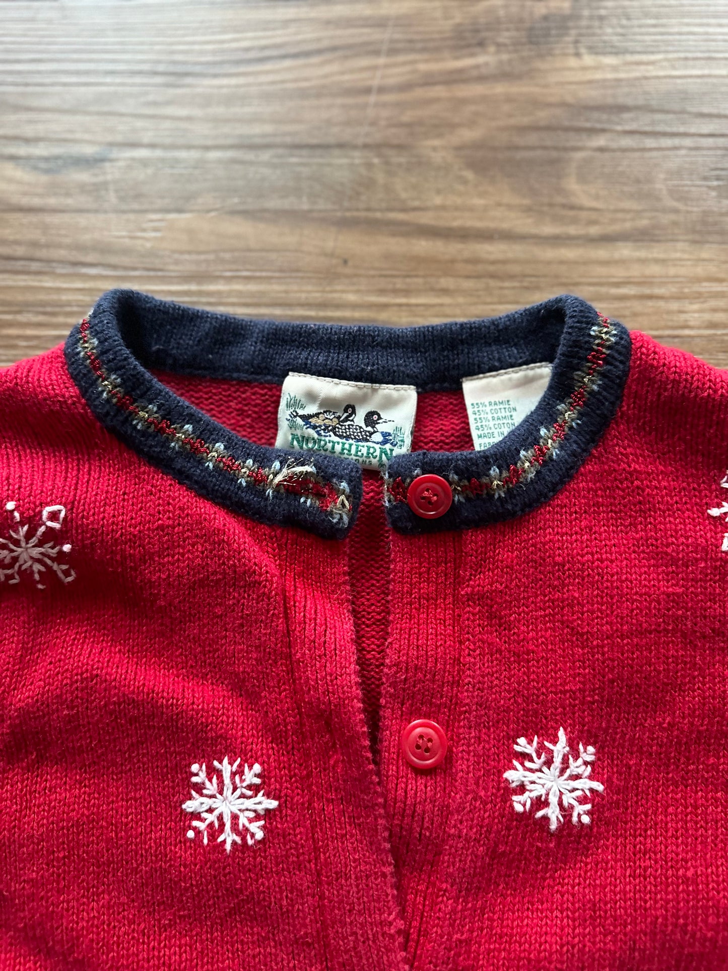 Vintage 90s red Christmas cardigan sweater