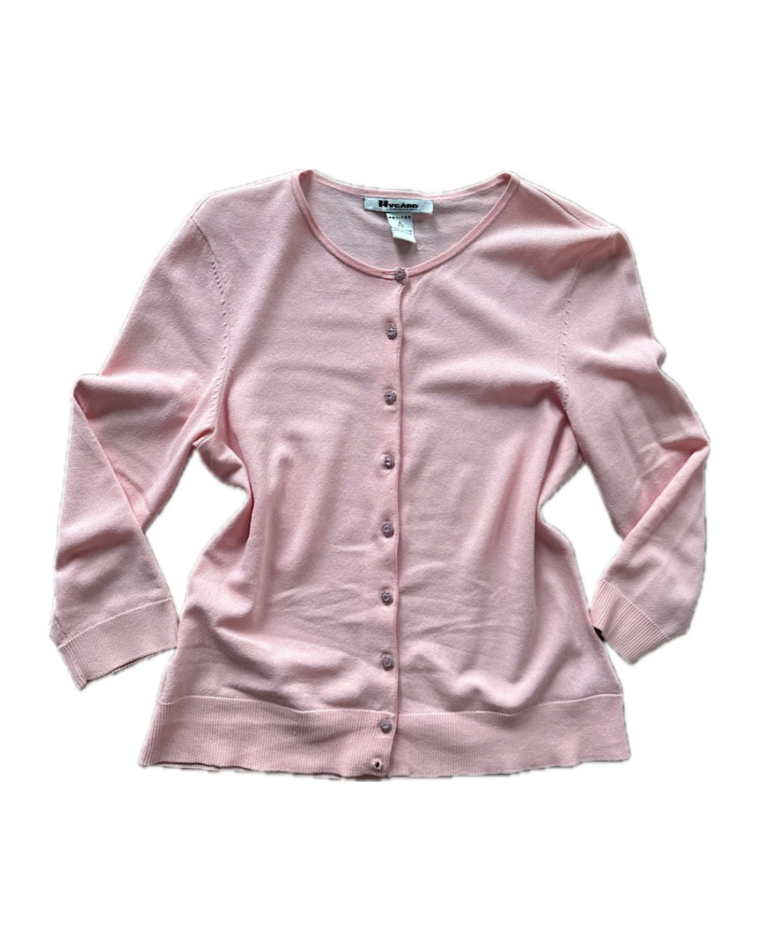 2000s baby pink button up cardigan