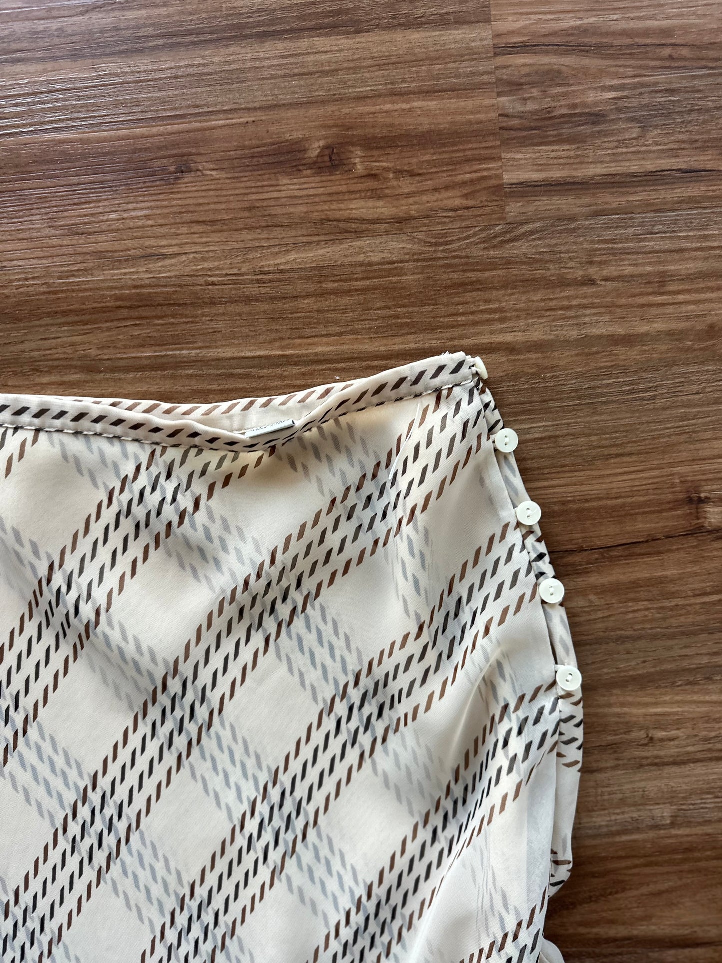 Vintage 90s beige striped high waisted skirt