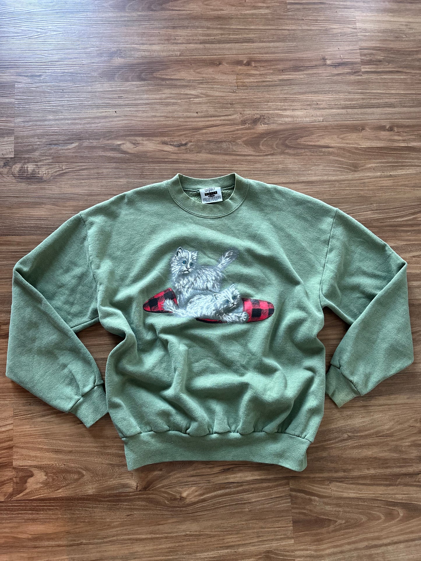 Vintage 90s for screen with cats logo crewneck sweater