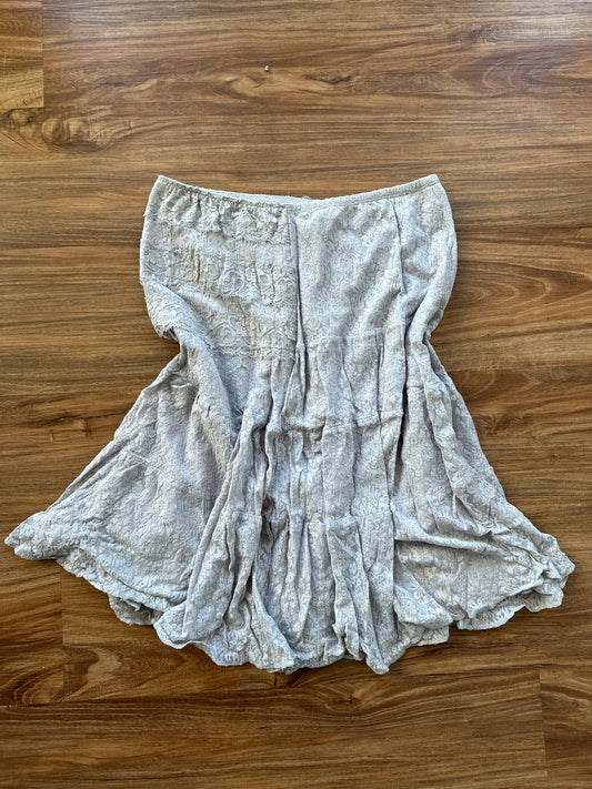 Vintage 2000s gray lace midi slip skirt