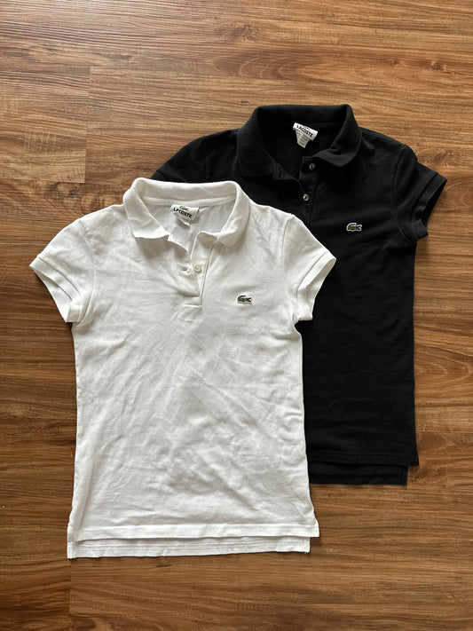 Vintage 2000s black/white lacoste cotton polos (duo)