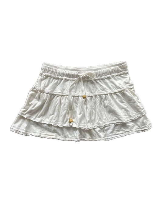 Vintage 2000s white ruffled mini skirt