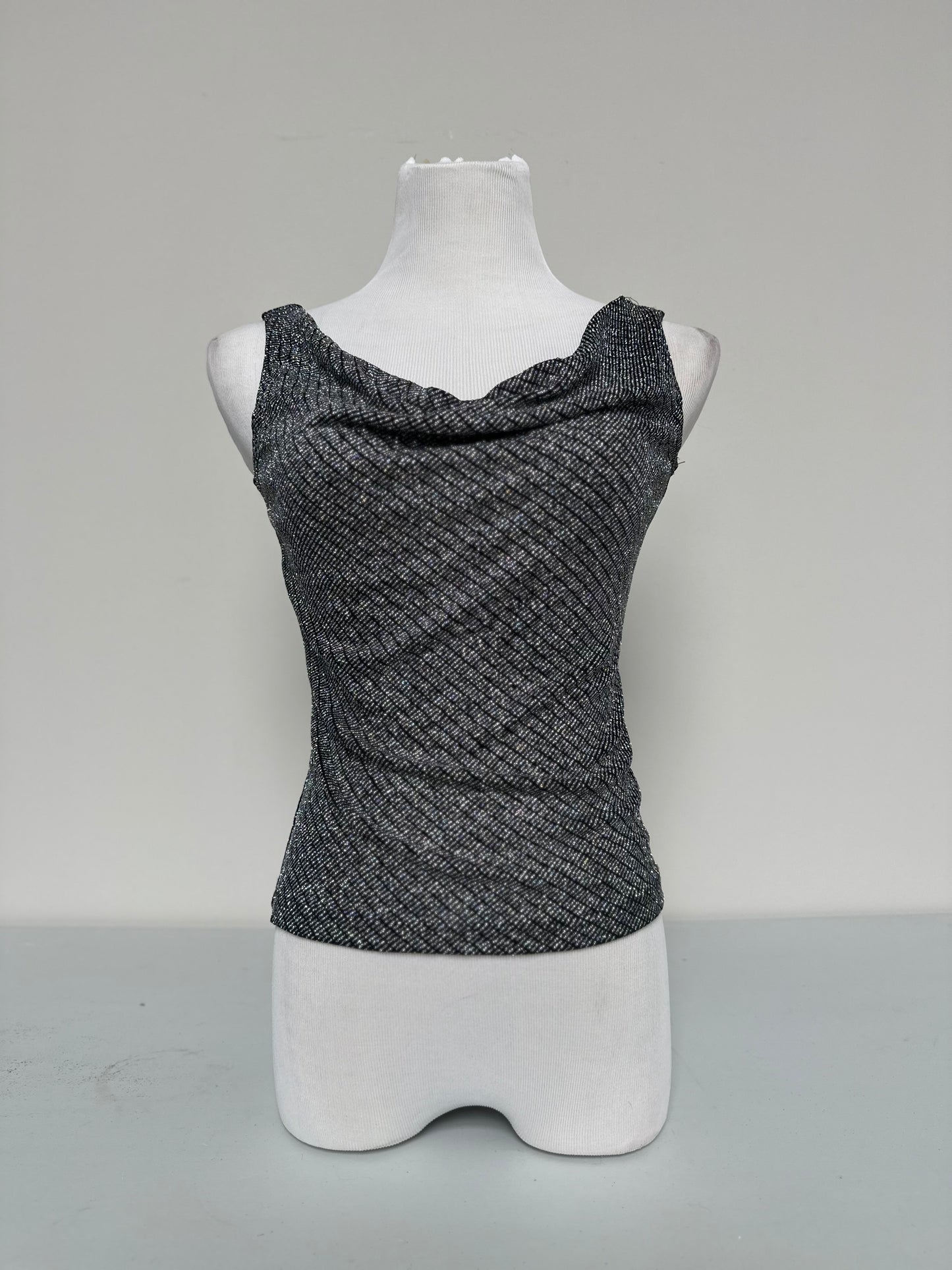 Vintage 90s sparkly cow neck tank