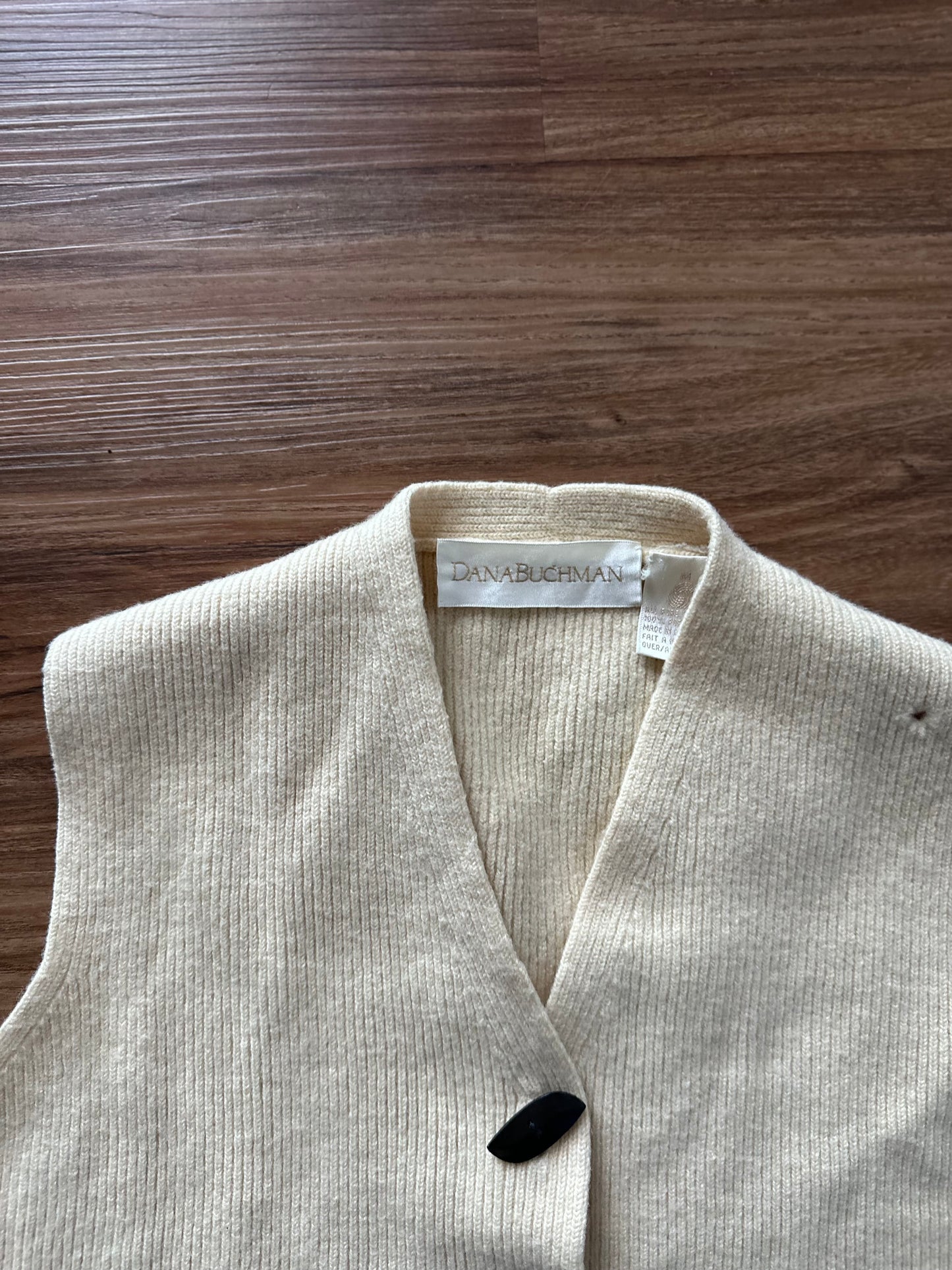 Vintage 2000s cream wool vest