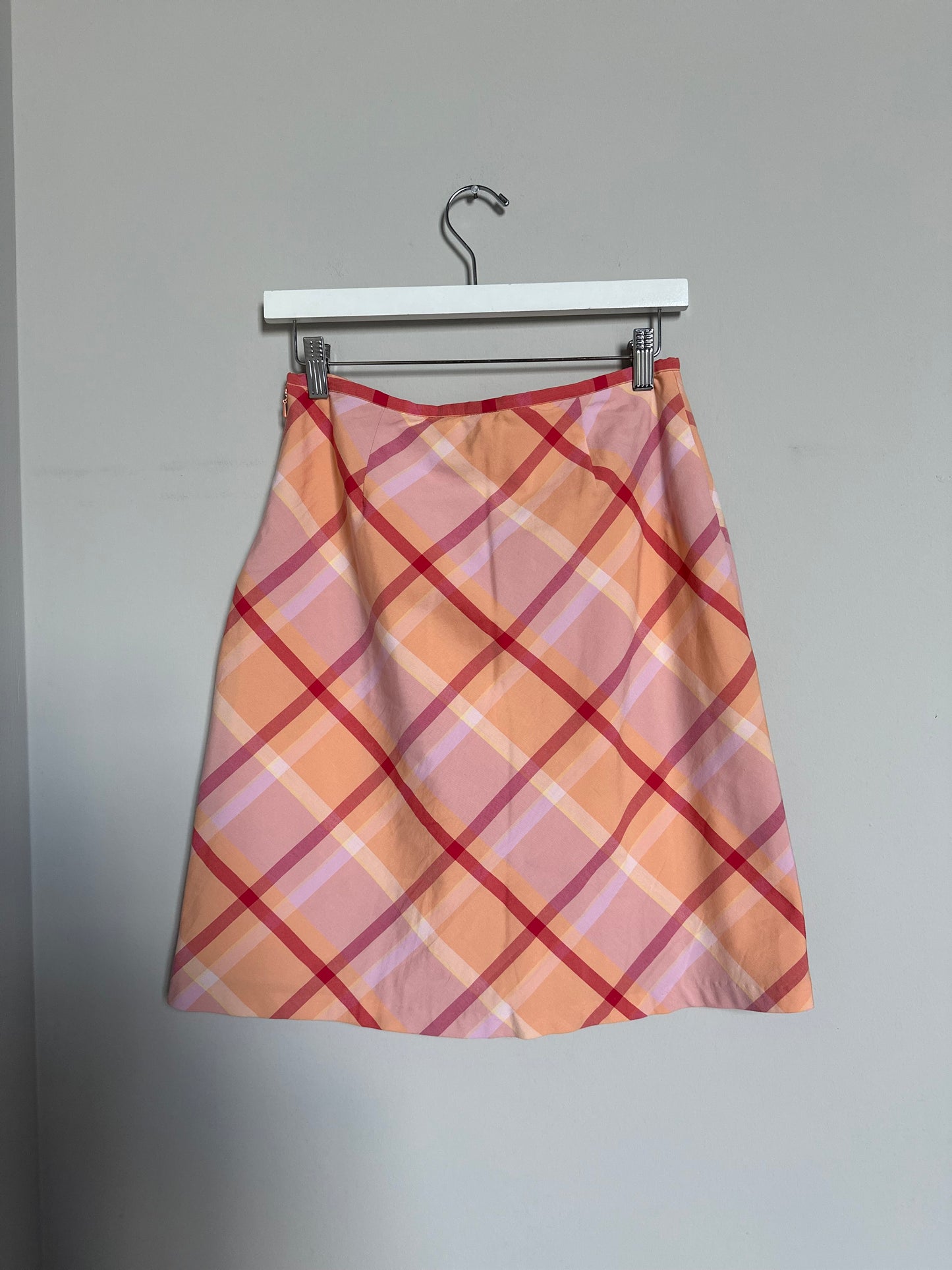 Vintage 2000s pink/orange plaid skirt