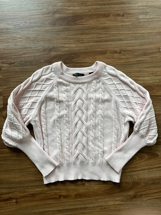 2000 light pink cable-knit sweater