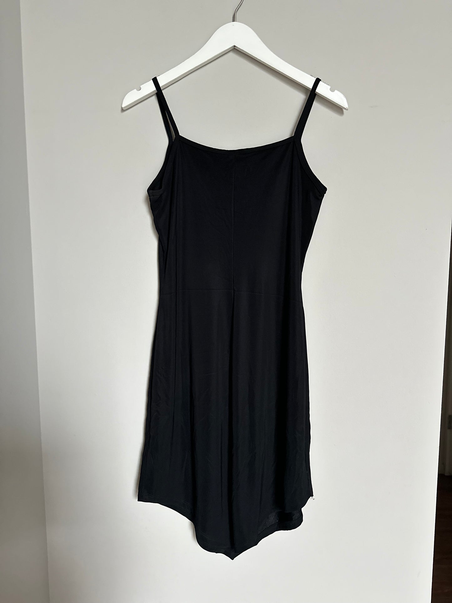 Vintage 2000s black beaded slip dress