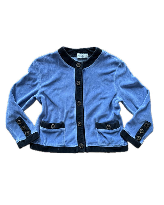 Vintage 90s blue with navy button up cardigan