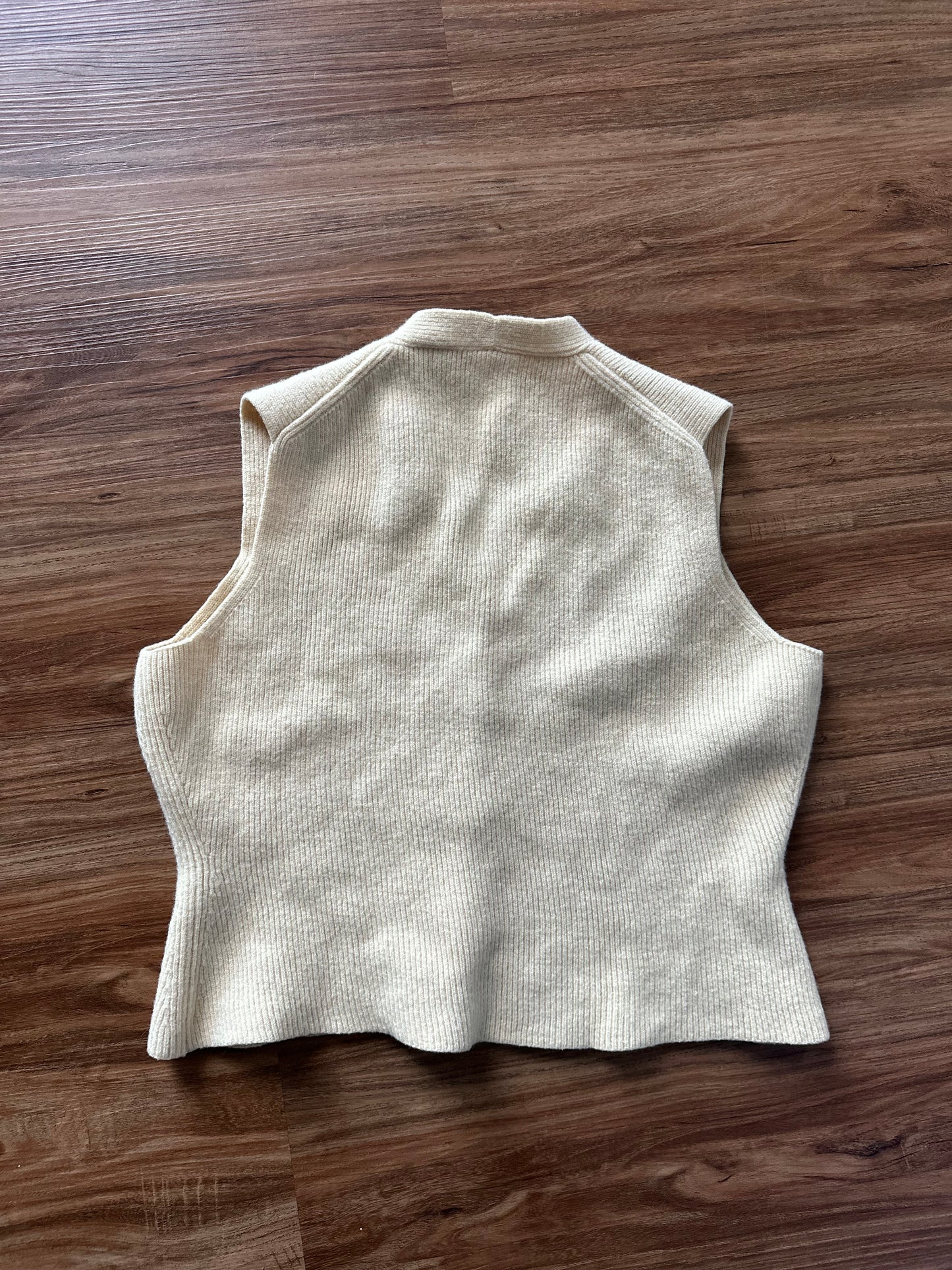 Vintage 2000s cream wool vest