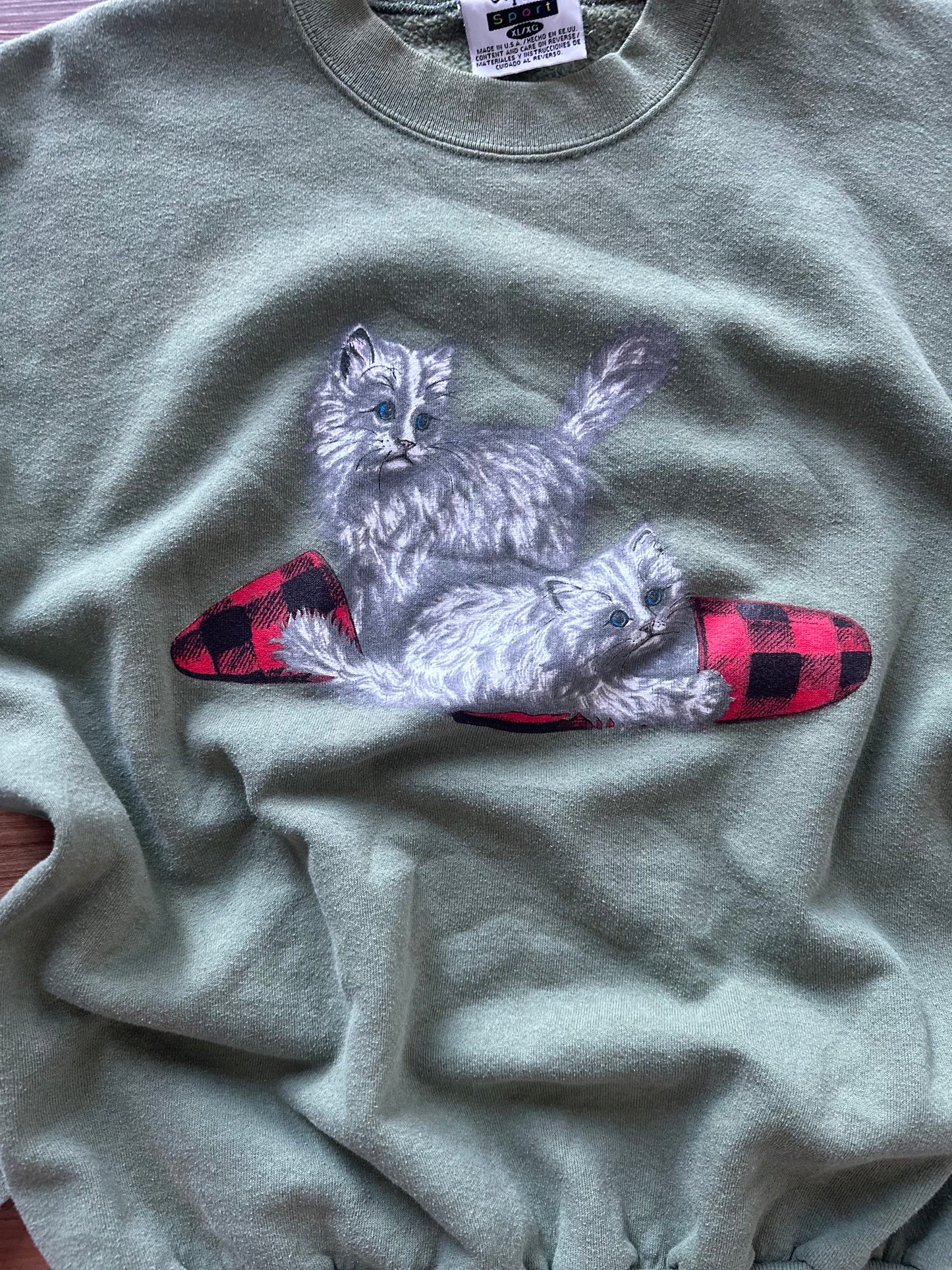 Vintage 90s for screen with cats logo crewneck sweater