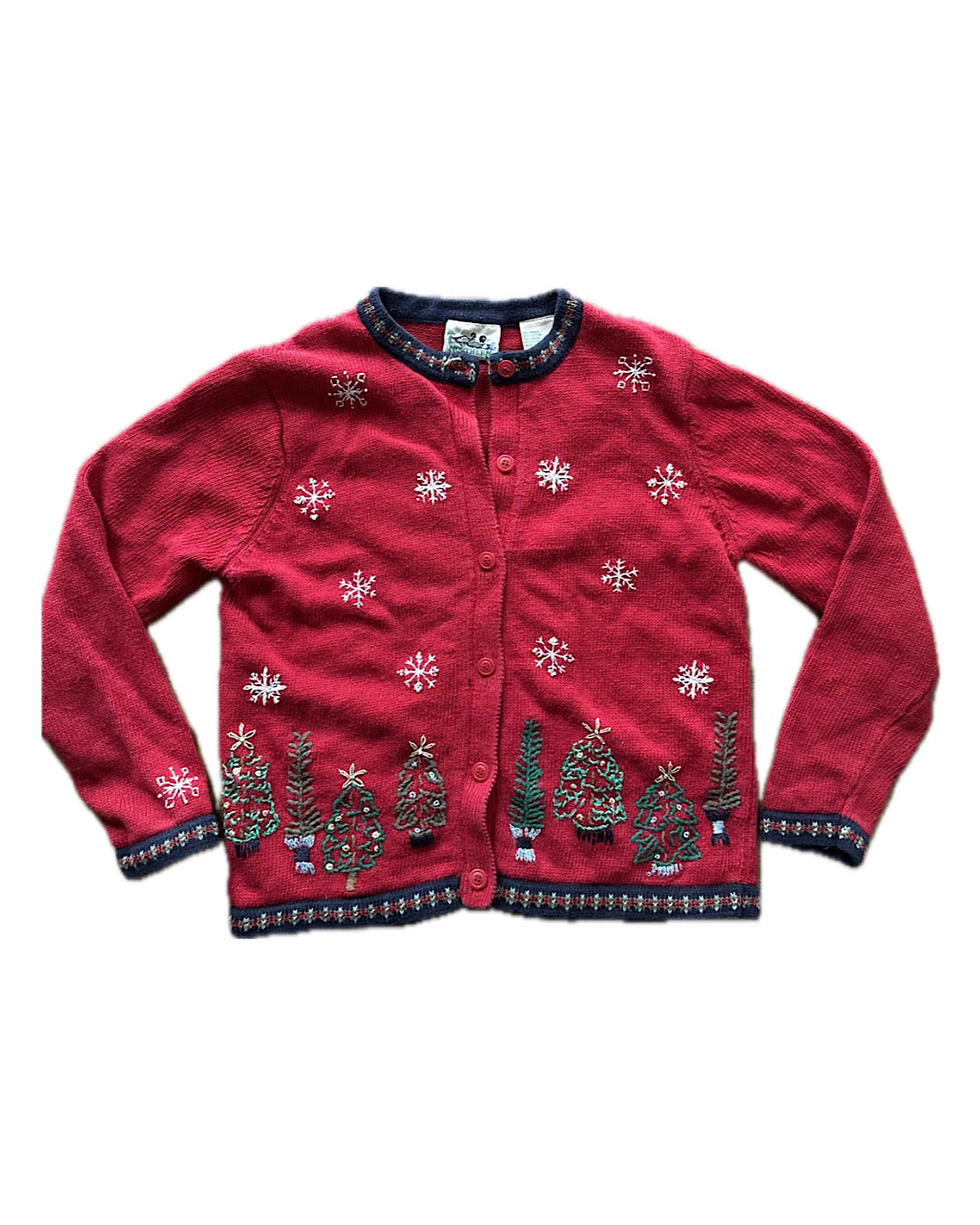 Vintage 90s red Christmas cardigan sweater