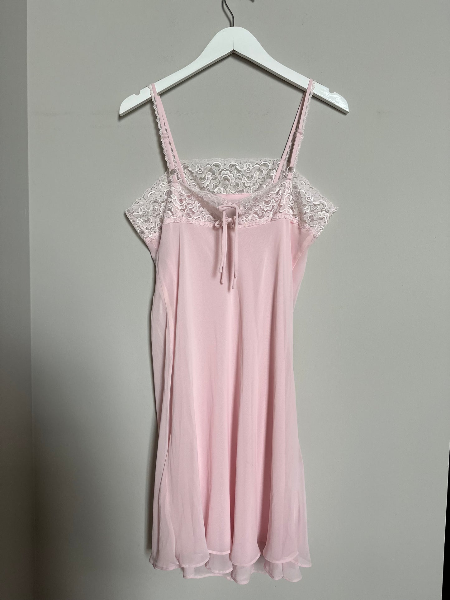 Vintage 2000s baby pink mesh slip dress