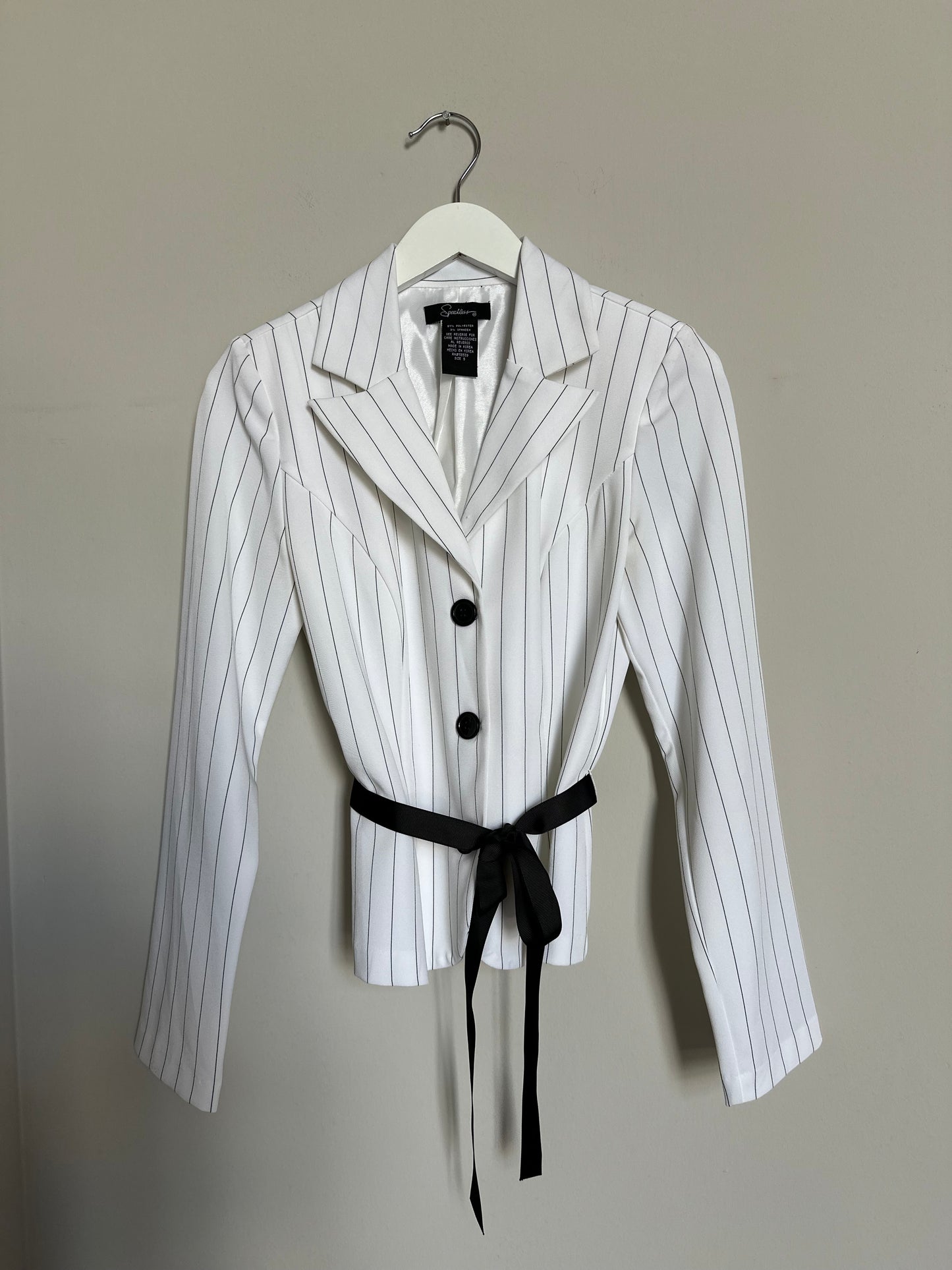 Vintage 2000s Striped black bow blazer