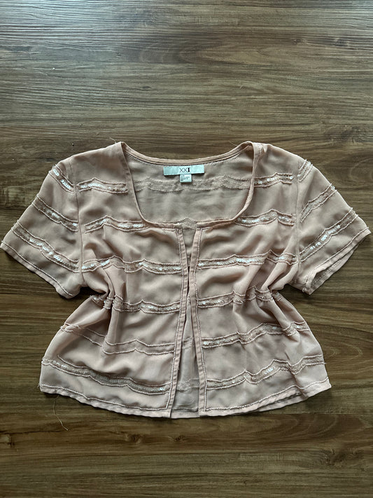 2000 baby pink mesh mini cardigan