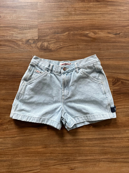 Vintage 90s light blue high waist mini shorts