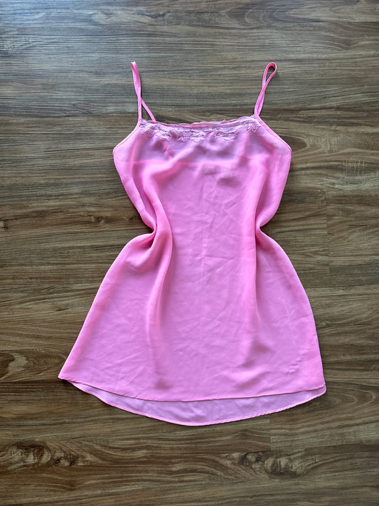 Vintage 90s pink mesh slip dress