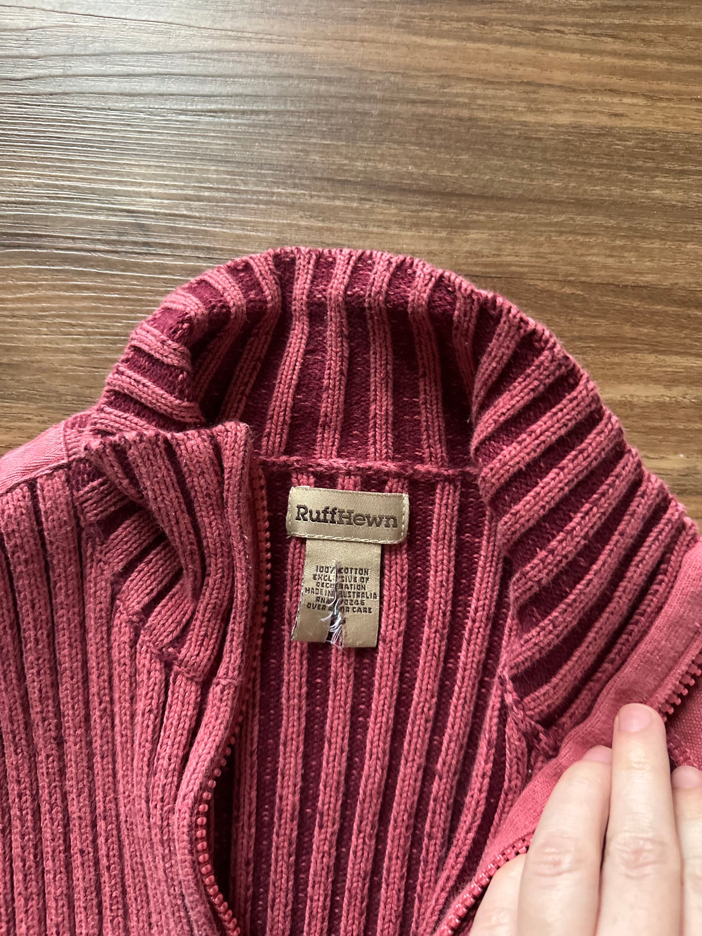 2000s pink ribbed zip up jacket