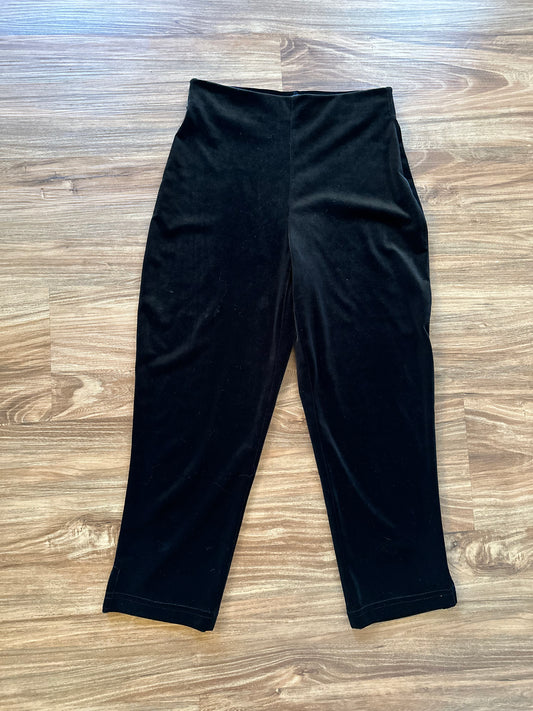 Vintage 90s black velvet Capri pants