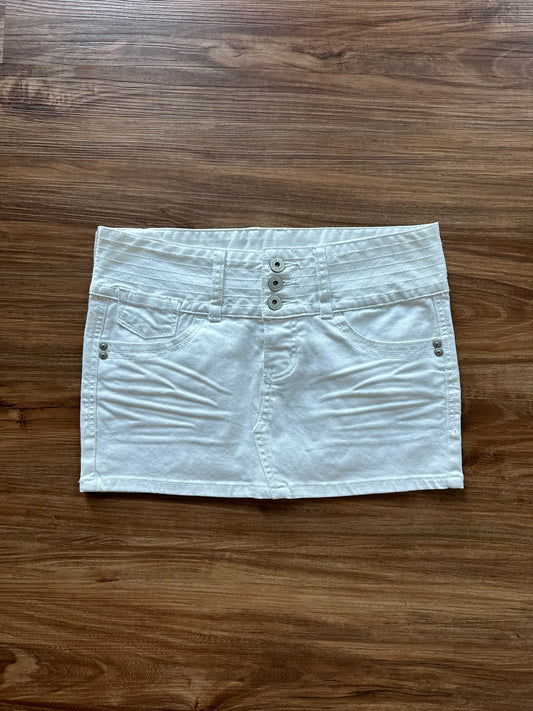 Vintage 2000s white denim GUESS mini skirt