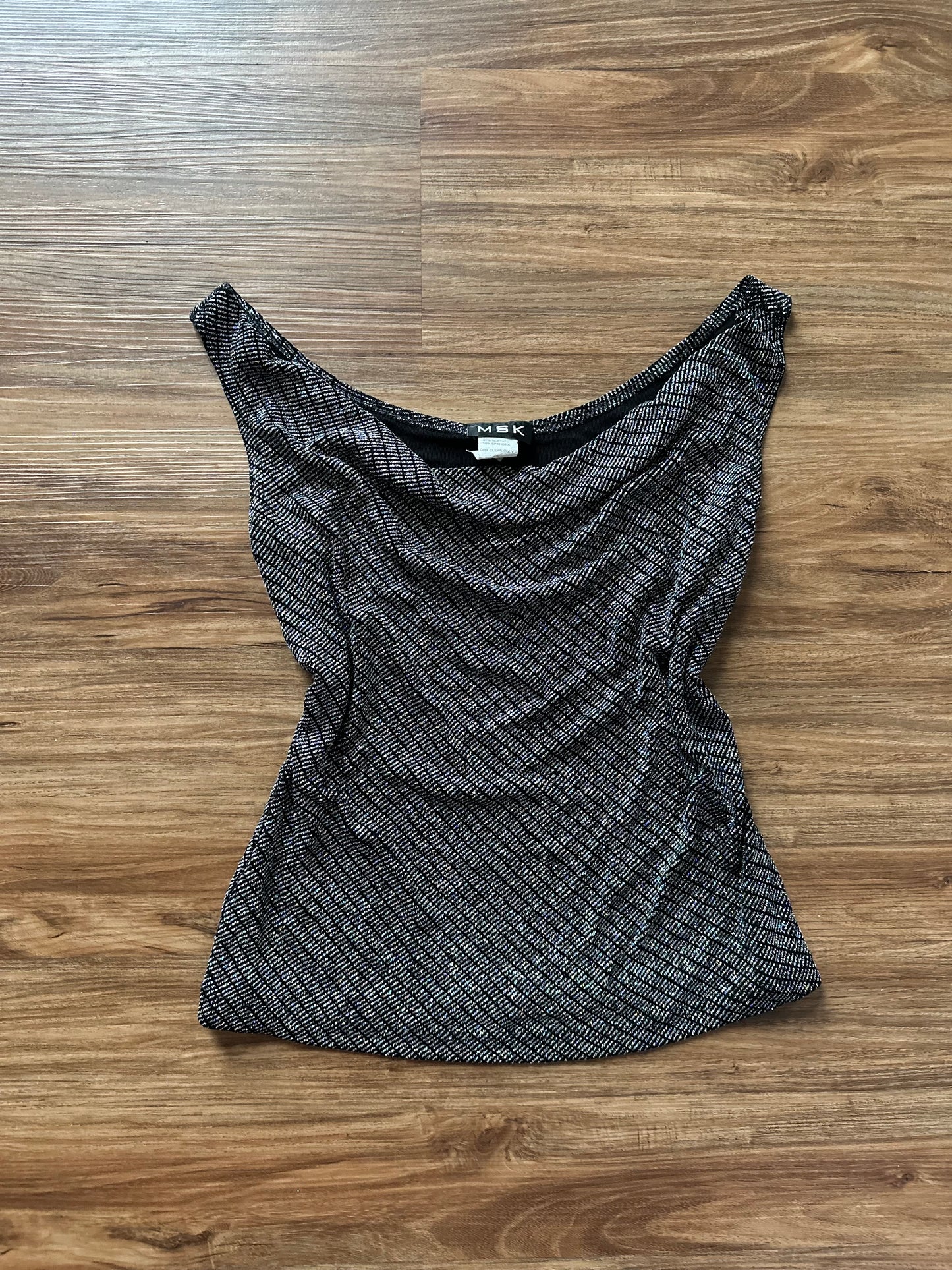 Vintage 90s sparkly cow neck tank