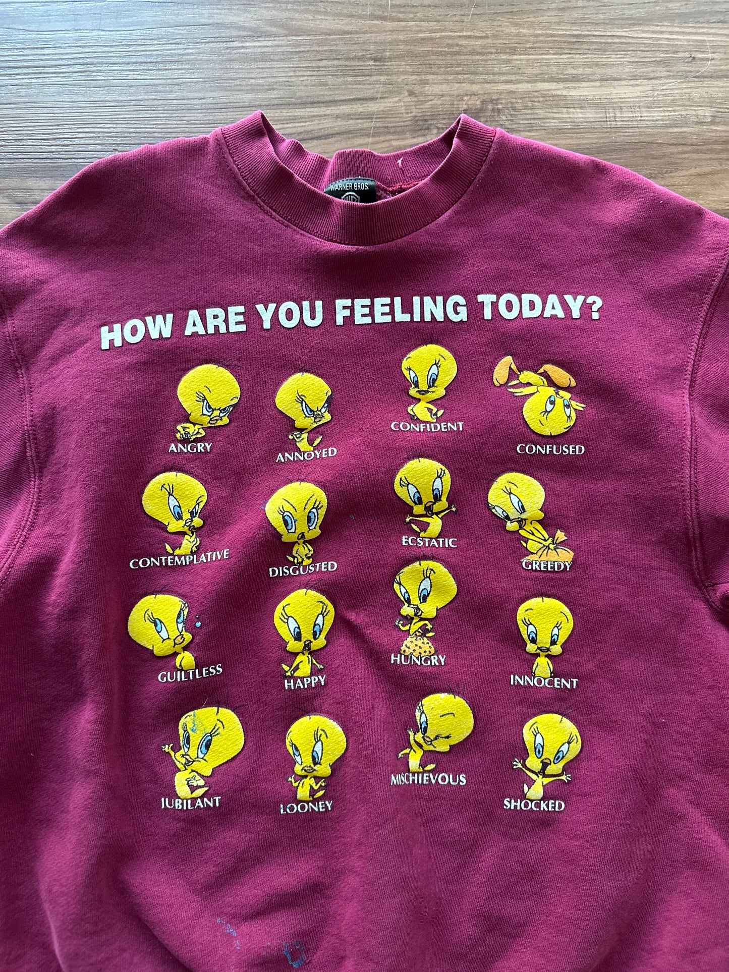 Vintage 90s Tweety burgundy sweatshirt