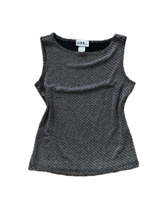 Vintage 90s silver, rainbow glitter sleeveless top