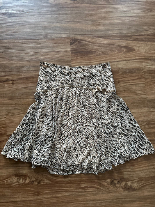 Vintage 2000s brown patterned  mini slip skirt