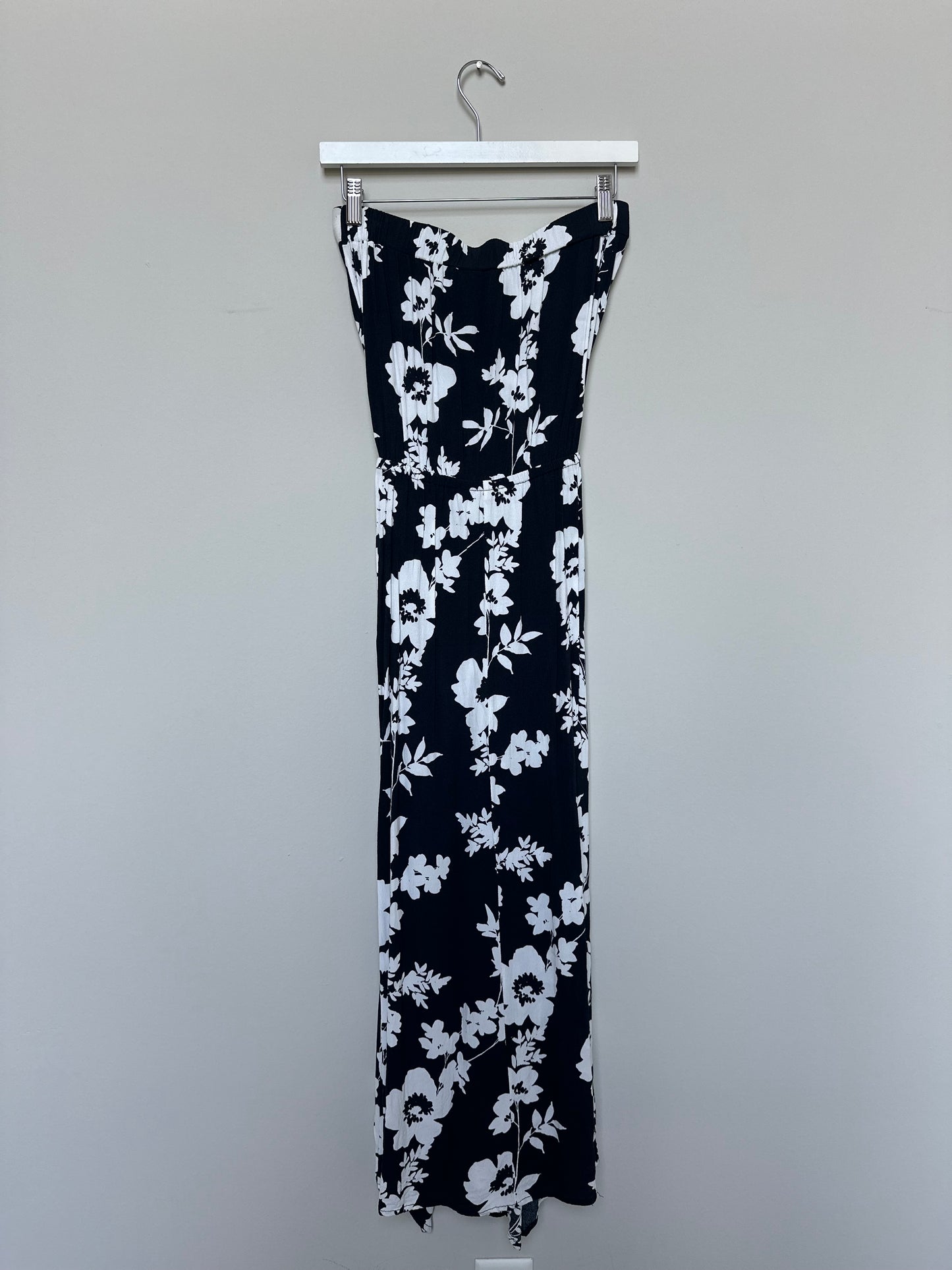 Vintage 2000s black floral tube dress