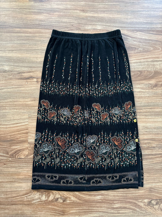 Vintage 90s brown florals slip skirt