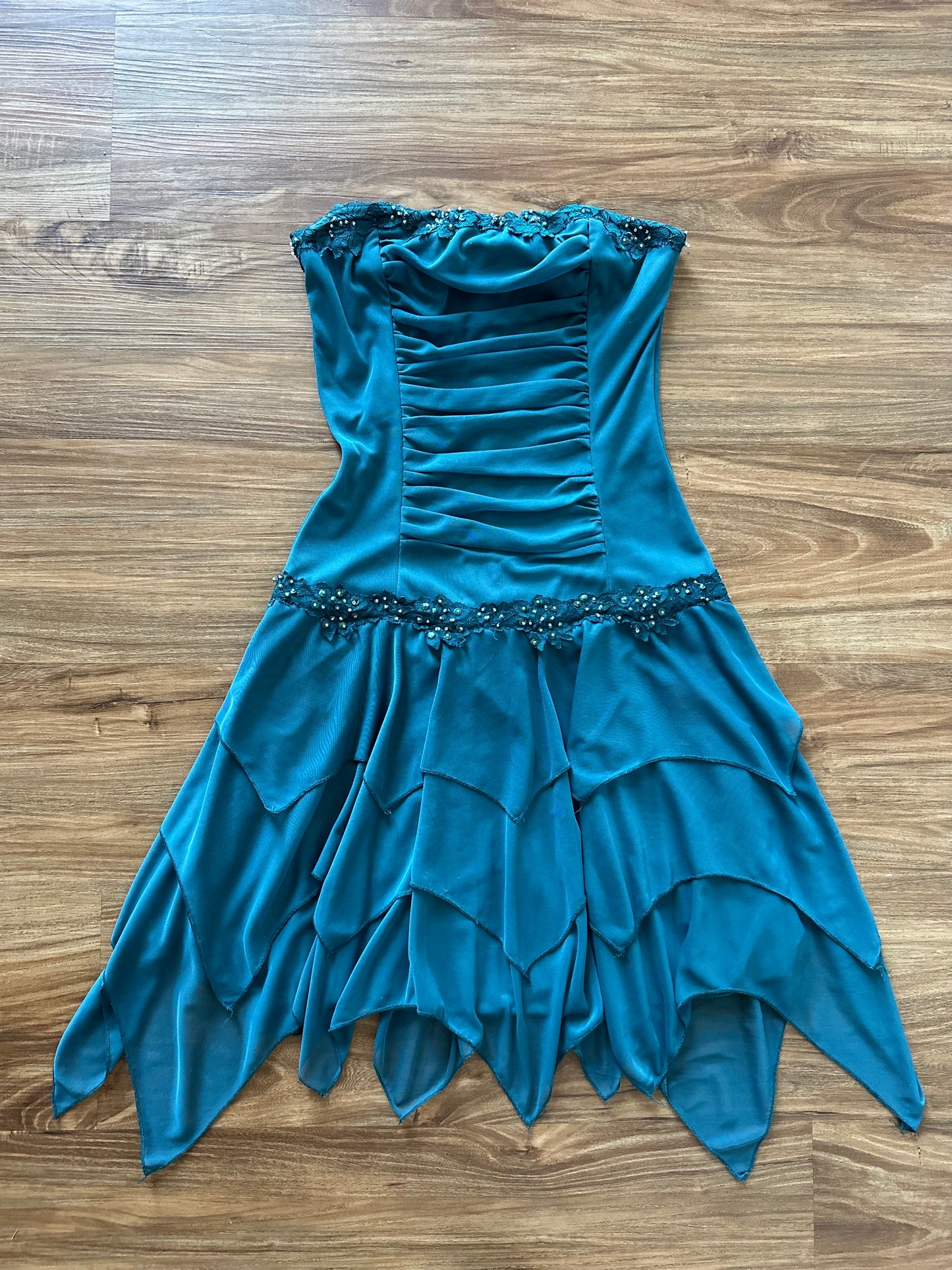 Vintage 2000 teal blue tube fairy dress