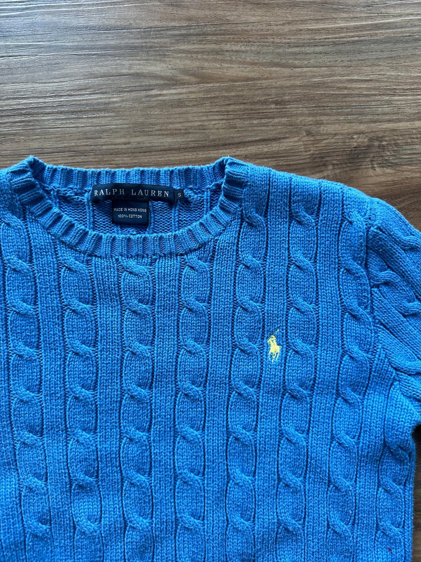 Vintage 2000s bright blue, Ralph Lauren knit sweater