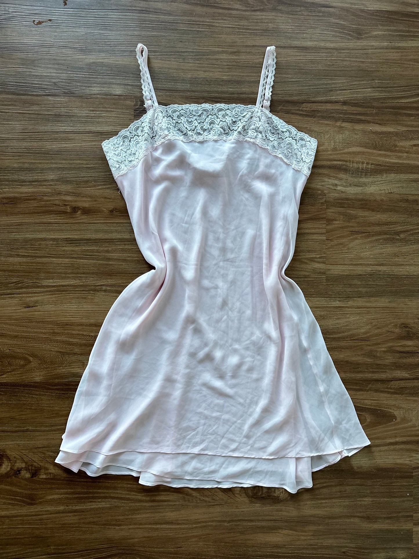 Vintage 2000s baby pink mesh slip dress