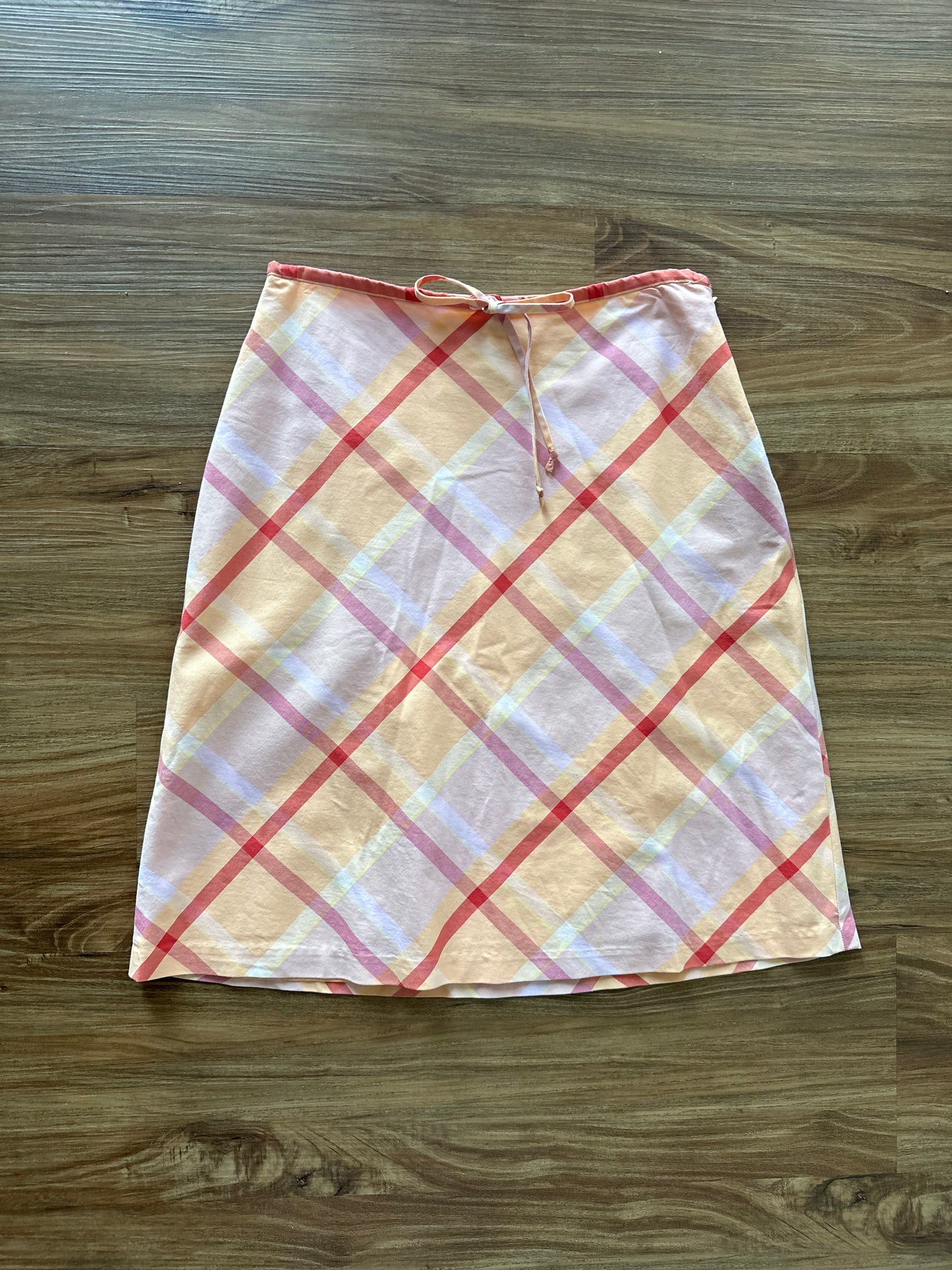 Vintage 2000s pink/orange plaid skirt