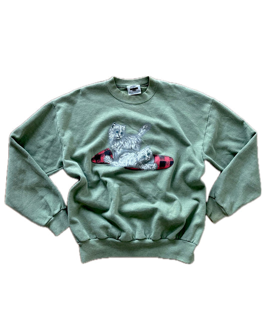 Vintage 90s for screen with cats logo crewneck sweater