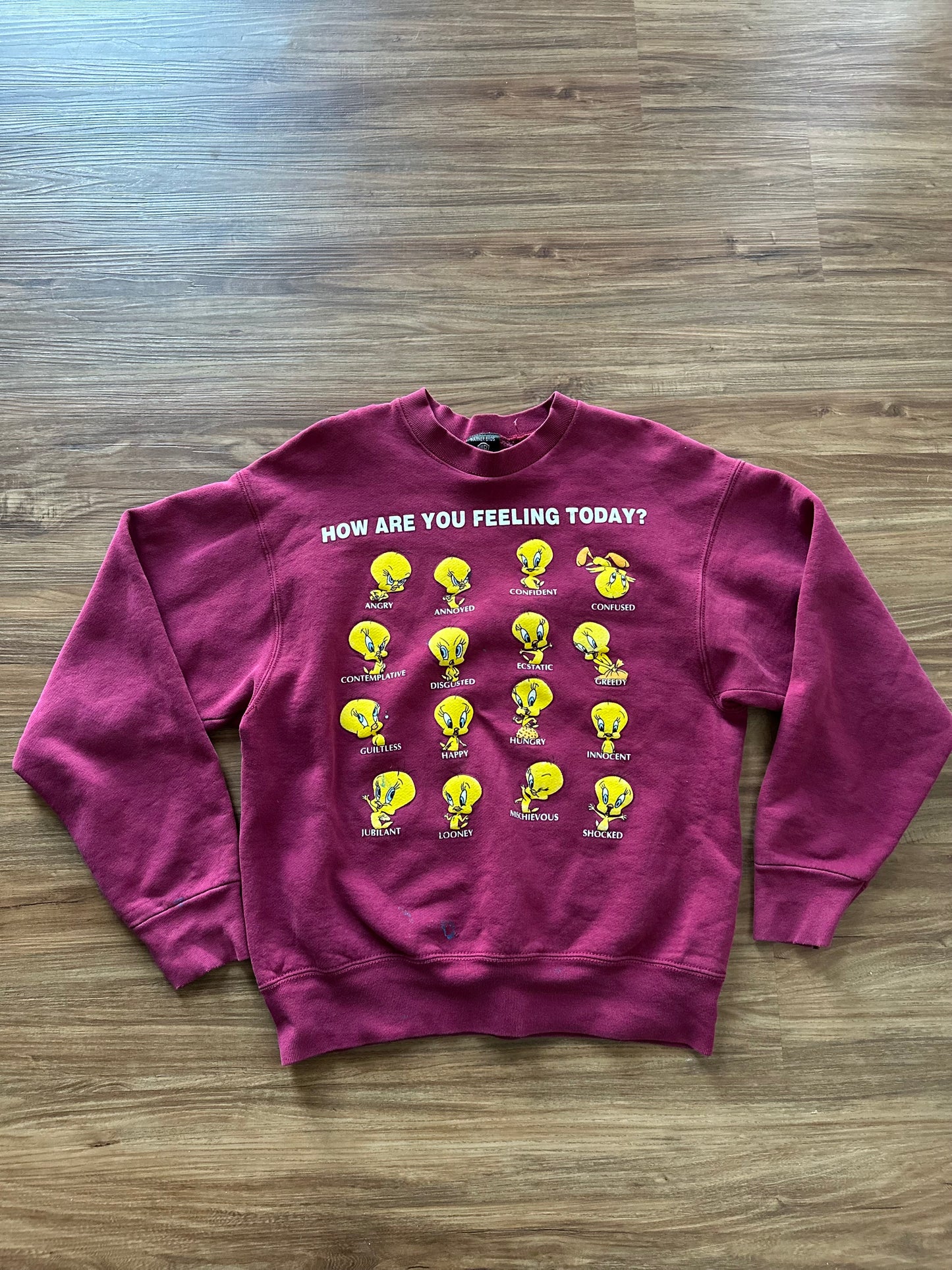 Vintage 90s Tweety burgundy sweatshirt