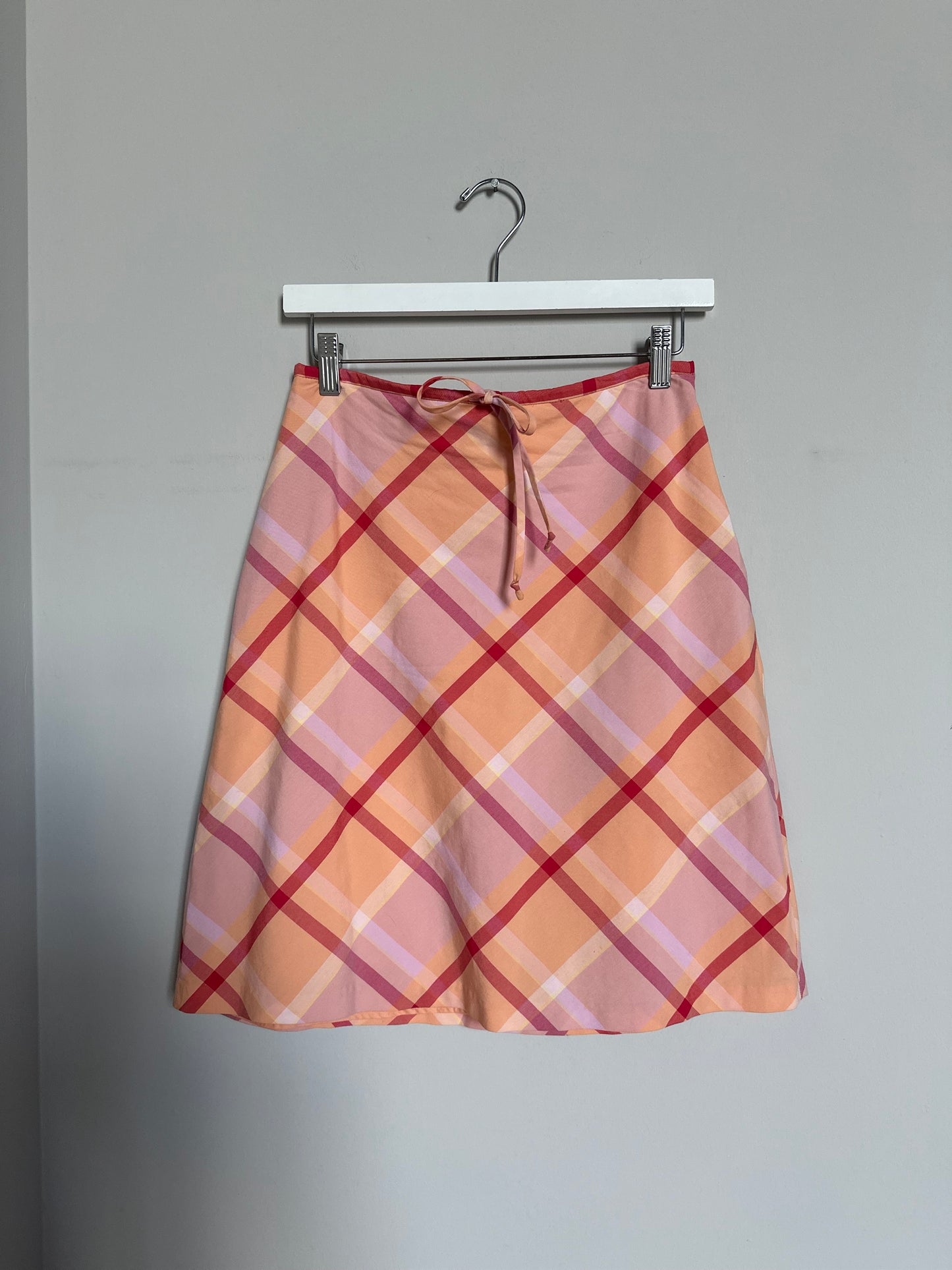 Vintage 2000s pink/orange plaid skirt