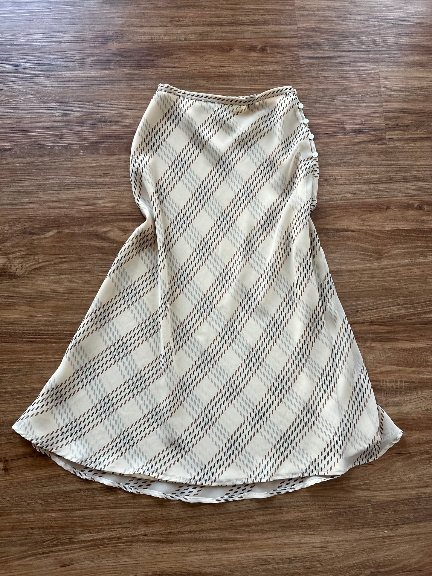 Vintage 90s beige striped high waisted skirt