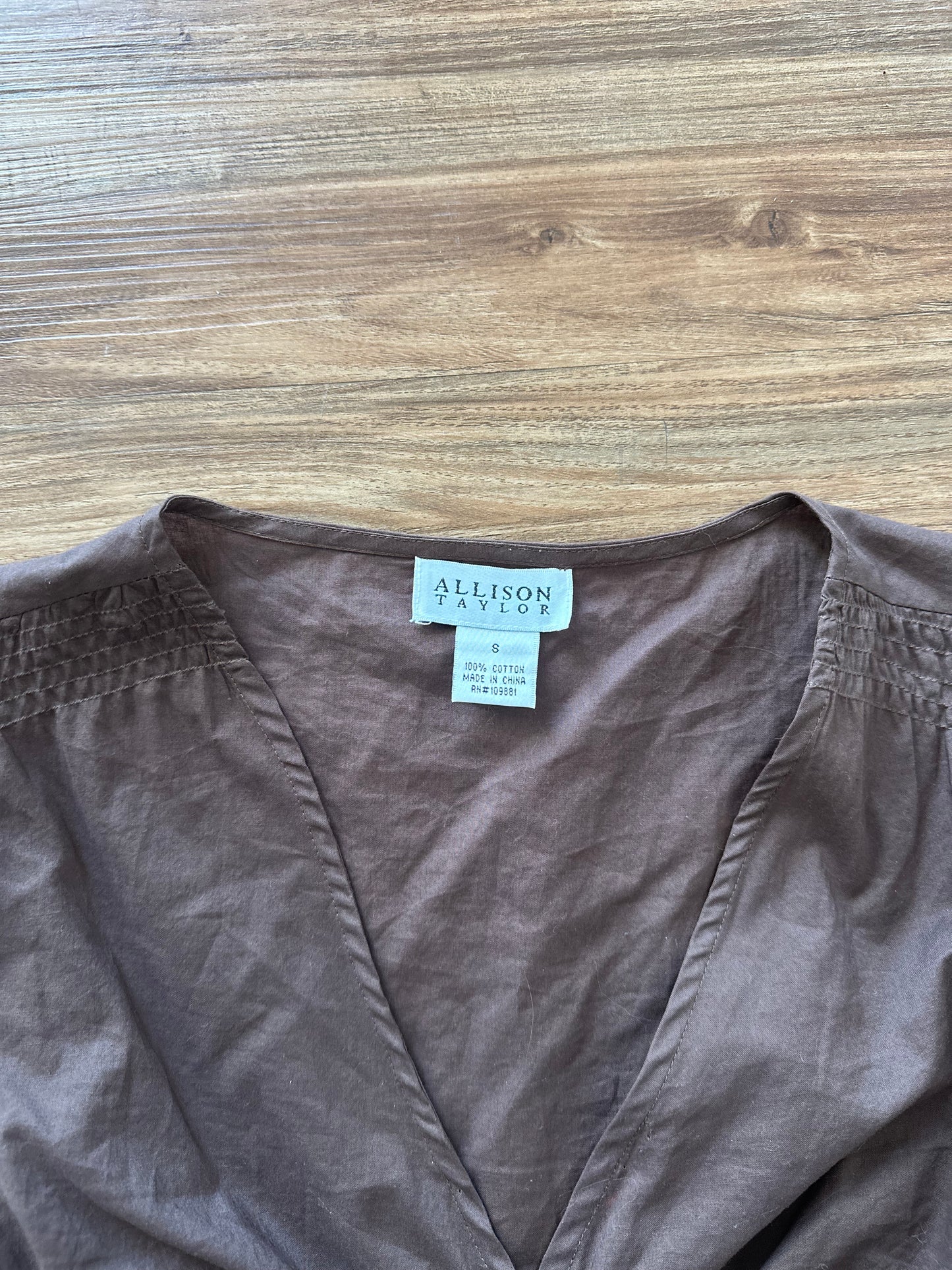 2000s brown babydoll with bow top