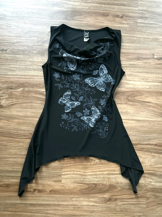 Vintage 2000s black butterfly maxi top