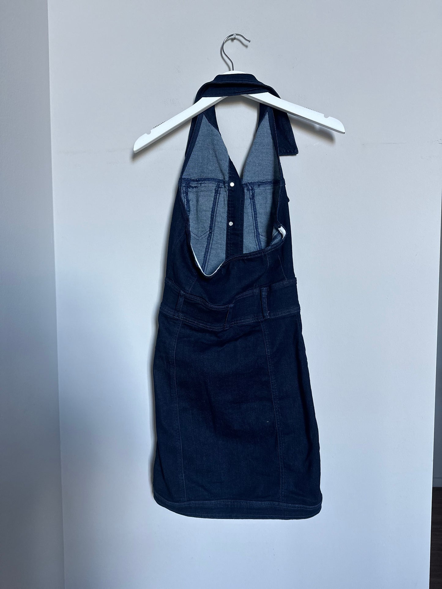 Vintage 2000s BEBE dark denim dress