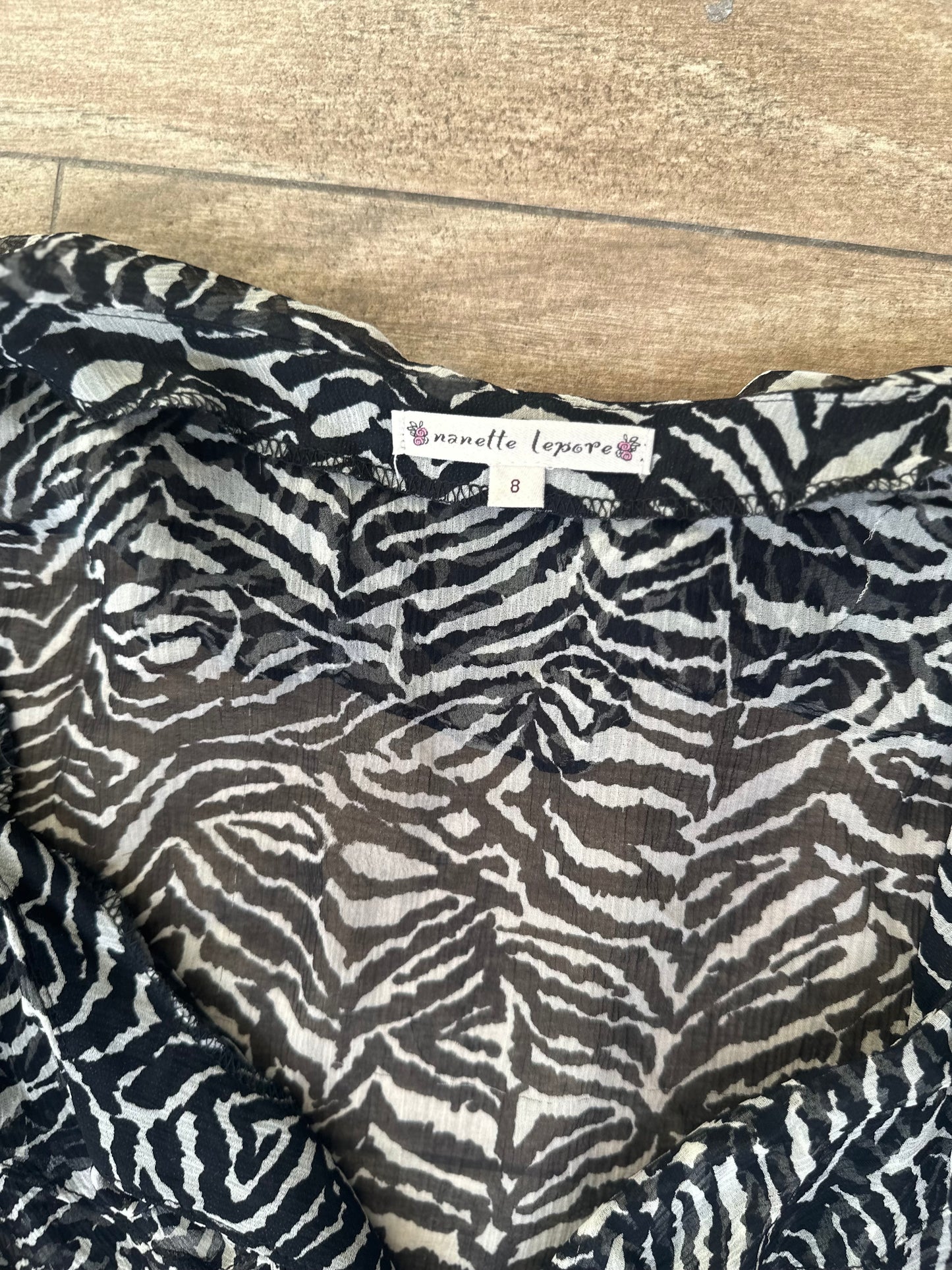 Vintage 2000w zebra print mesh top