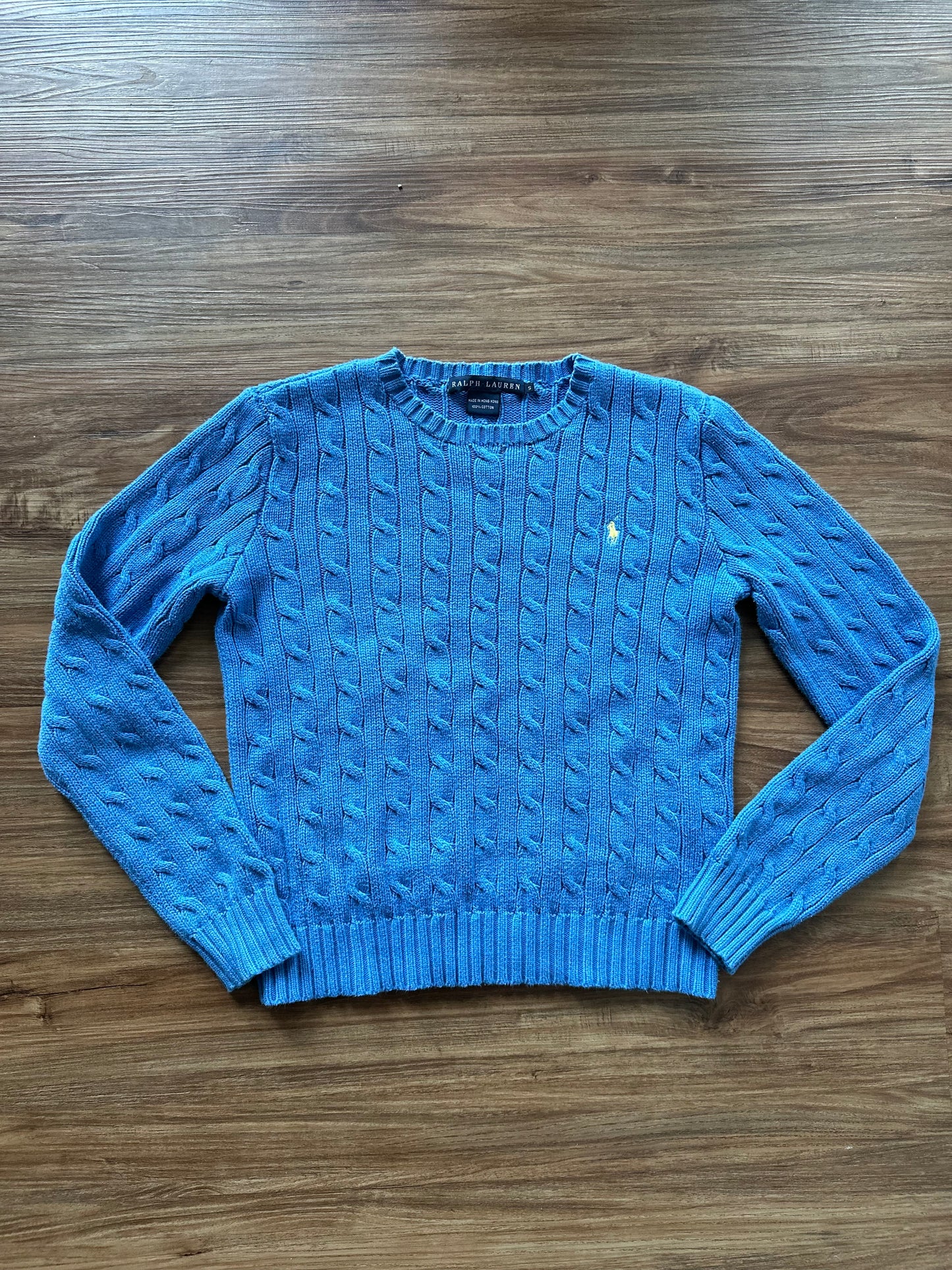 Vintage 2000s bright blue, Ralph Lauren knit sweater