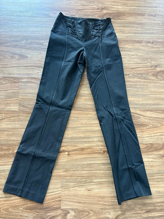 Vintage y2k black ribbon dress pants